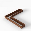 Bloembak Module+ L-vorm 60x300x300x28 cm Corten