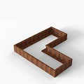 Bloembak Module+ L-vorm 90x210x210x28 cm Corten