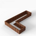 Bloembak Module+ L-vorm 60x240x150x28 cm Corten