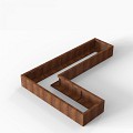 Bloembak Module+ L-vorm 60x240x180x28 cm Corten