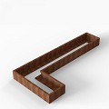 Bloembak Module+ L-vorm 60x330x150x28 cm Corten