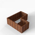 Bloembak Module+ L-vorm 60x120x120x42 cm Corten