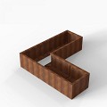 Bloembak Module+ L-vorm 60x180x180x42 cm Corten
