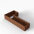 Bloembak Module+ L-vorm 60x120x240x42 cm Corten