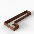Bloembak Module+ L-vorm 90x450x180x42 cm Corten