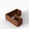 Bloembak Module+ L-vorm 60x150x150x56 cm Corten