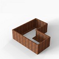 Bloembak Module+ L-vorm 90x180x180x56 cm Corten