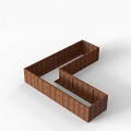 Bloembak Module+ L-vorm 90x300x300x56 cm Corten