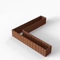 Bloembak Module+ L-vorm 60x330x330x56 cm Corten