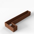 Bloembak Module+ L-vorm 60x420x150x56 cm Corten
