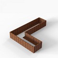 Bloembak Module+ L-vorm 90x360x270x56 cm Corten