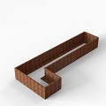 Bloembak Module+ L-vorm 90x450x180x56 cm Corten