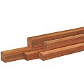 Azobe Hardhouten paal geschaafd met V-groef, niet gepunt 8.5x8.5x400 cm
