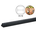 Betonpaal glad met diamantkop 10x10x275 cm, antraciet ongecoat, tussenpaal