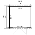 Blokhut Ingo 230x230 Carbon Grey-Wit