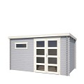 Blokhut Timian 380x230 Platinum Grey-Wit