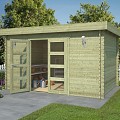 Blokhut Mikkel 380x275 Olijfgroen Geïmpregneerd
