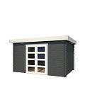 Blokhut Mikkel 380x275 Carbon Grey-Wit
