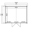 Blokhut Dallas 376x292 Platinum Grey-Wit