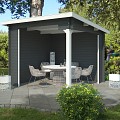 Blokhut Lara 275x275 Carbon Grey-Wit