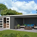 Blokhut Olenka 710x330 Carbon Grey-Wit