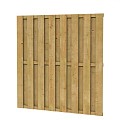 Grenen geschaafd plankenscherm 18-planks 15 mm, 179x179 cm, recht, groen geïmpregneerd