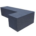 Patio hoekblok strak 60x15x15 cm antraciet