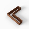 Bloembak Module+ L-vorm 60x240x240x28 cm Corten
