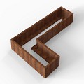Bloembak Module+ L-vorm 60x240x150x28 cm Corten