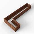 Bloembak Module+ L-vorm 60x330x150x28 cm Corten