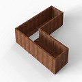 Bloembak Module+ L-vorm 60x180x180x42 cm Corten