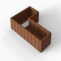 Bloembak Module+ L-vorm 60x120x180x42 cm Corten