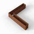 Bloembak Module+ L-vorm 60x360x360x56 cm Corten