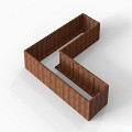 Bloembak Module+ L-vorm 90x300x300x56 cm Corten