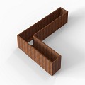 Bloembak Module+ L-vorm 60x330x240x56 cm Corten