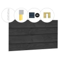 Wand C zweeds rabat enkelzijdig t.b.v. enkele deur 278,5 x 232 cm, zwart geïmpregneerd.
