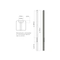 Lichtgewicht betonpaal met diamantkop ongecoat 8.5x8.5x280 cm, eindpaal, grijs