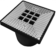 Vloerput kunststof met kunstof rand en gietijzer Silver rooster