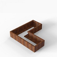 Bloembak Module+ L-vorm 60x150x150x28 cm Corten