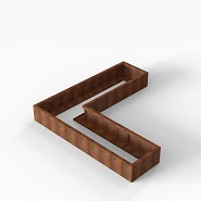 Bloembak Module+ L-vorm 60x210x210x28 cm Corten