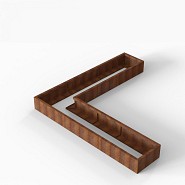 Bloembak Module+ L-vorm 60x270x270x28 cm Corten