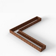 Bloembak Module+ L-vorm 60x360x360x28 cm Corten
