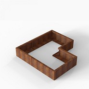 Bloembak Module+ L-vorm 90x150x150x28 cm Corten