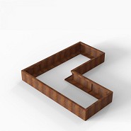Bloembak Module+ L-vorm 90x210x210x28 cm Corten