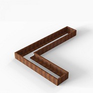 Bloembak Module+ L-vorm 60x330x240x28 cm Corten