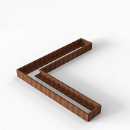Bloembak Module+ L-vorm 60x330x330x28 cm Corten