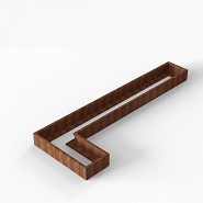 Bloembak Module+ L-vorm 60x420x150x28 cm Corten