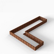 Bloembak Module+ L-vorm 90x360x270x28 cm Corten