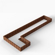 Bloembak Module+ L-vorm 90x450x180x28 cm Corten