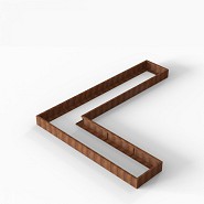 Bloembak Module+ L-vorm 90x450x360x28 cm Corten